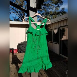 Mulberry silk cotton dress! Bright green small